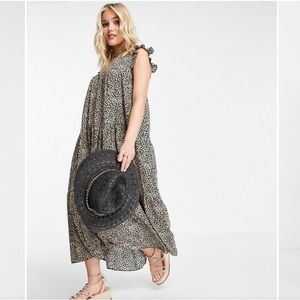 ASOS Sleeveless Tiered Dress with Ruffles